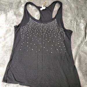 Black embellished tank top